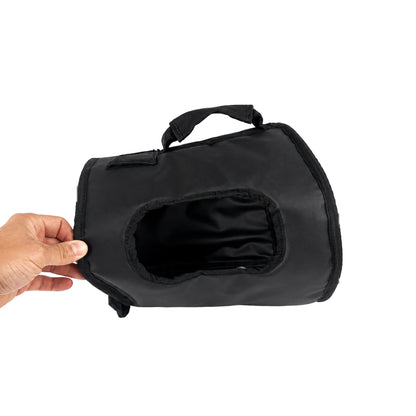 SNL protective cover for SKYLOTEC ActSafe powered ascender — three-quarter front view showing the oval rope port and webbing carry handle
